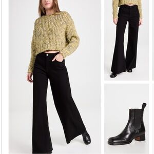 Frame Cropped Marl Crew Neck Sweater